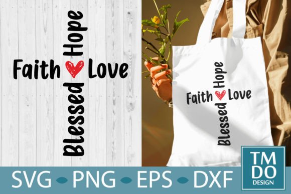 Christian Cross Blessed Faith Hope Love Graphics for Crafts