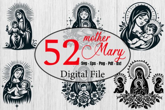 Enhance Your Christian Graphics with Mother Mary SVG Bundle