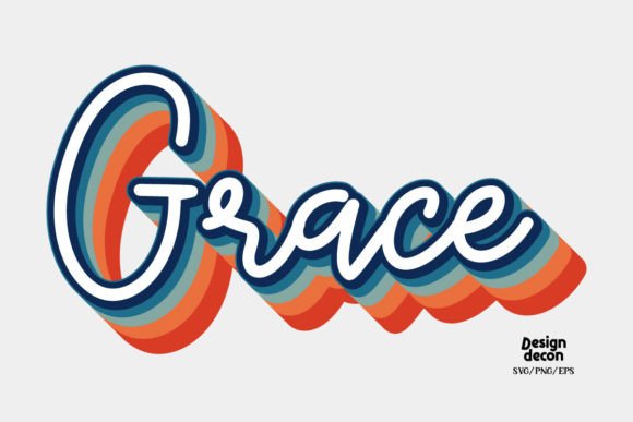 Grace Christian Word Retro SVG PNG for Graphics and Crafts