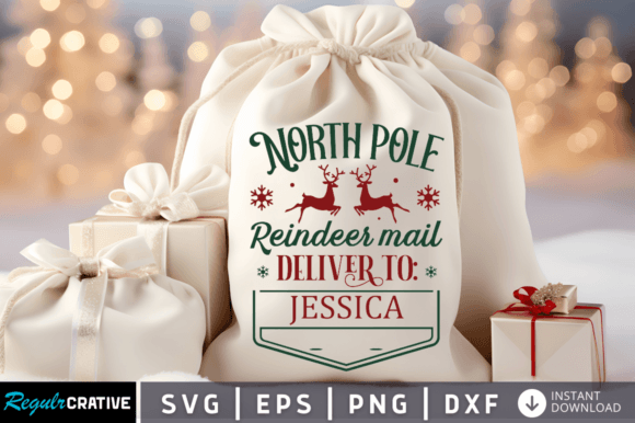 North Pole Reindeer Mail Deliver SVG: A Crafts Graphics Gem